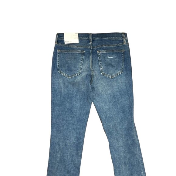 Gap 1969 Womens Real Straight Distressed Blue Jeans Size 28R - Picture 2 of 3